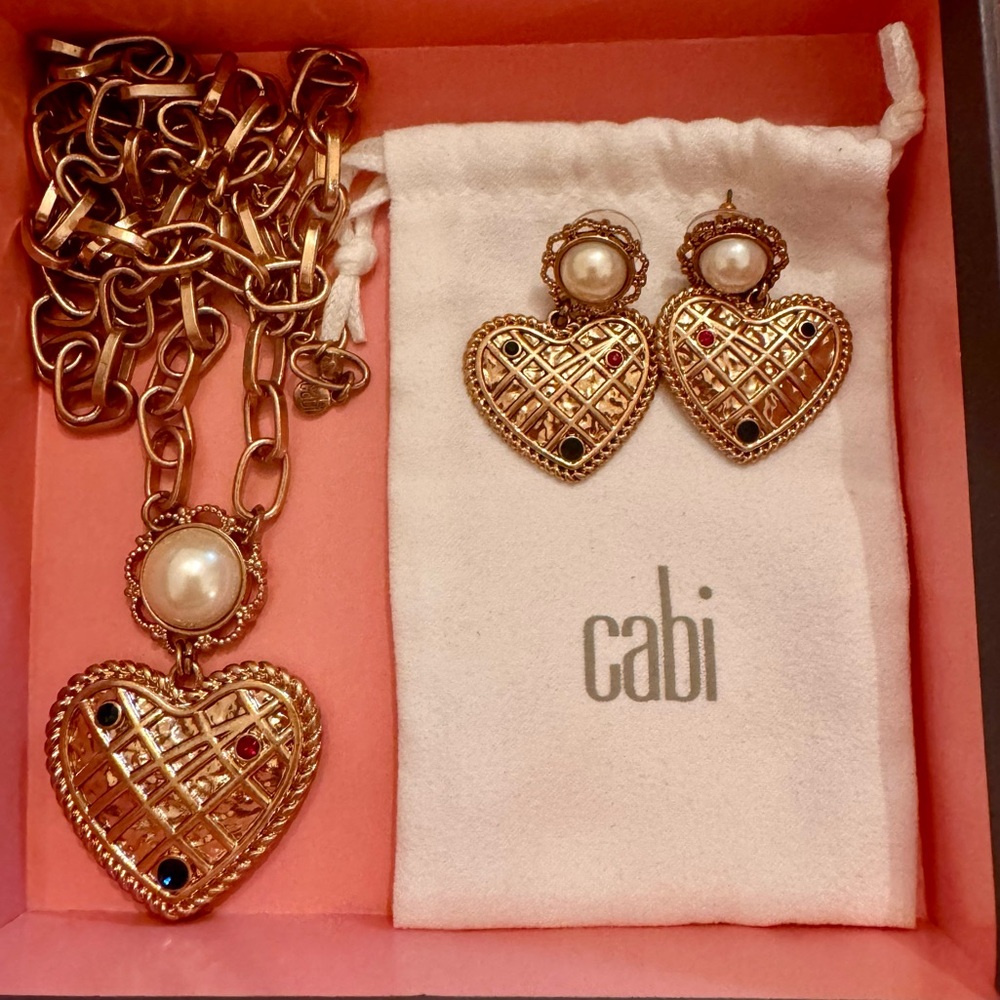 Cabi heart of gold necklace and earrings